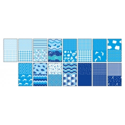 Blok dekoracyjny z motywami - Blue A4 15 ark.